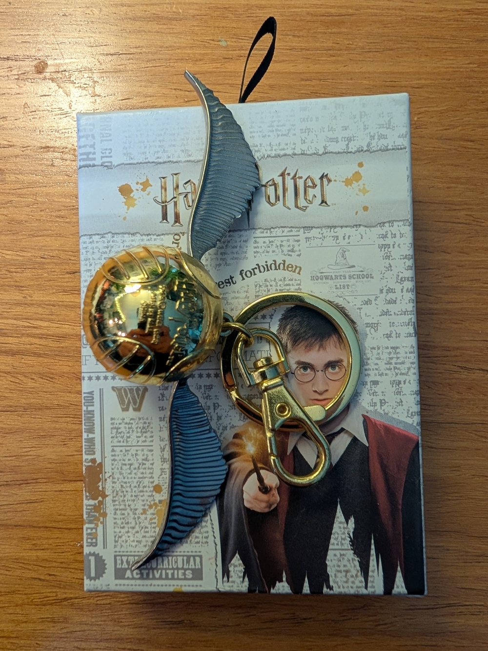 Warner Bros. Golden Snitch Keychain with Blue Wings - Official Licensed